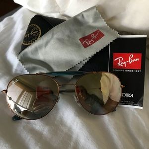 Ray Ban Aviators bronze/blue